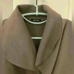 Boohoo Womens  Long grey belted trench coat